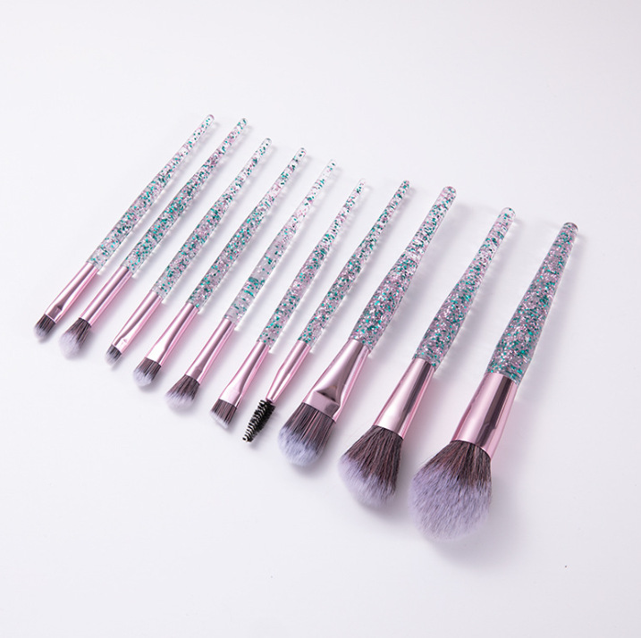 Set de 10 Piezas de Brochas de Maquillaje para Belleza y Difuminado