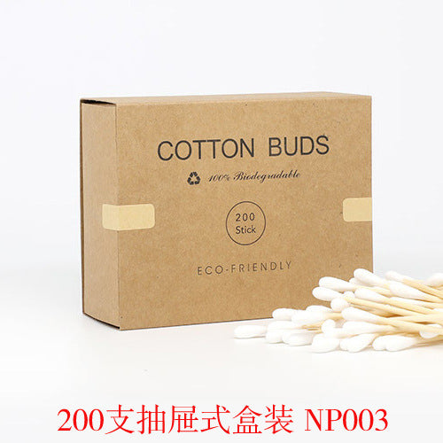 200 bastoncillos de algodón y bambú para maquillaje y limpieza de oídos