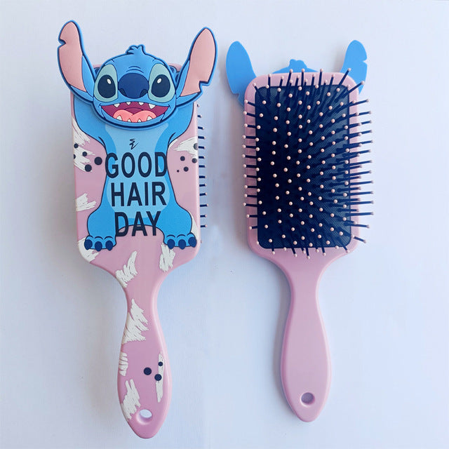 AirComb. (Peine para Cabello con Bolsa de Aire para Alisar y Estilizar con decoración de stich y minnie)