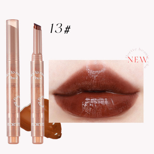 FLORTTE Love Stick | Lápiz Labial Primer Beso con Espejo | 12 Tonos