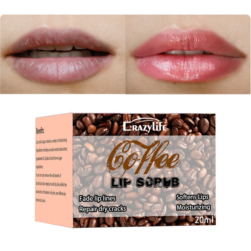 Exfoliante Labial de Café CrazyKiss Coffee – Lip Scrub Hidratante para Labios Secos y Agrietados | Elimina Pieles Muertas | Nutre, Suaviza y Repara | Aroma a Café | 110 g