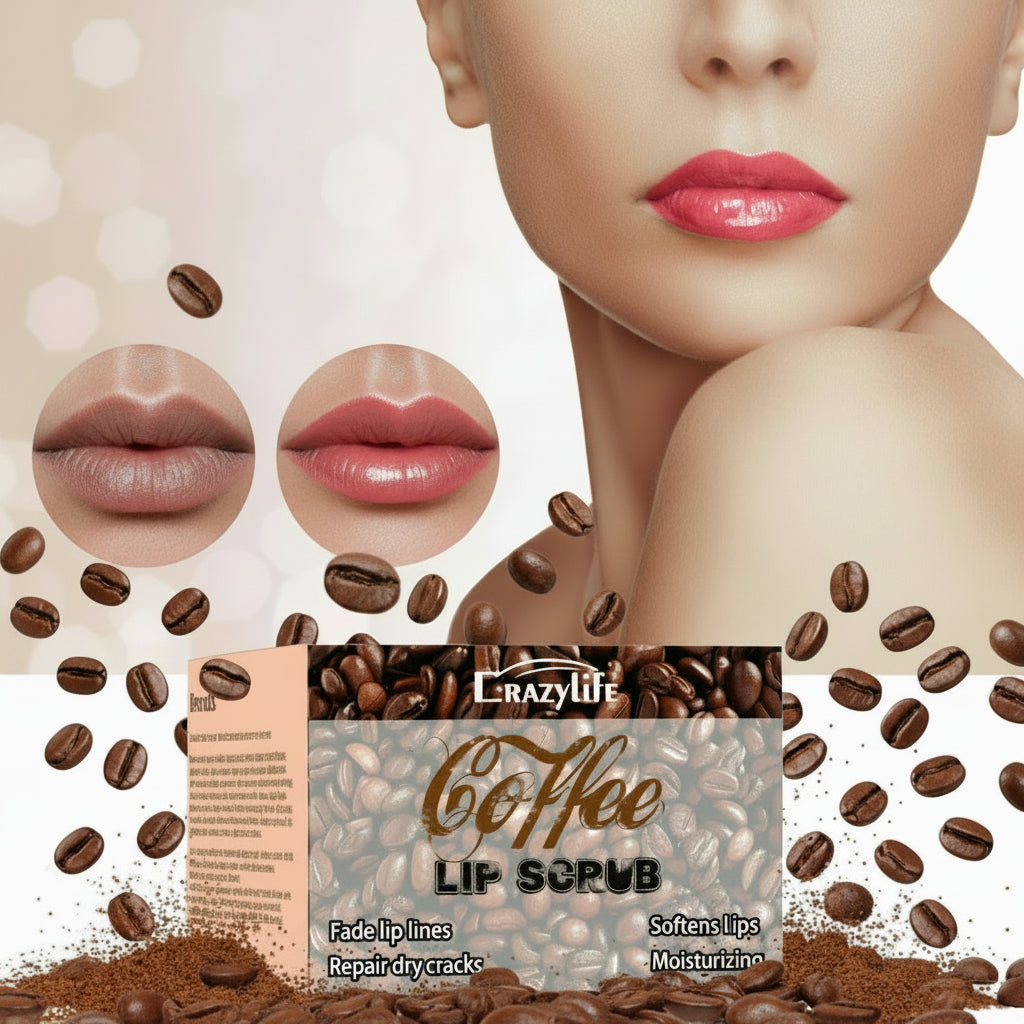 Exfoliante Labial de Café CrazyKiss Coffee – Lip Scrub Hidratante para Labios Secos y Agrietados | Elimina Pieles Muertas | Nutre, Suaviza y Repara | Aroma a Café | 110 g