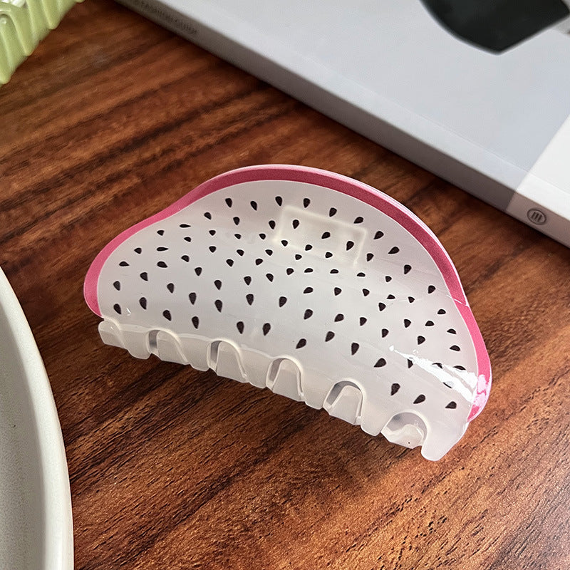 Pinza de pelo acrílica con diseño de frutas para mujer (estilo veraniego)