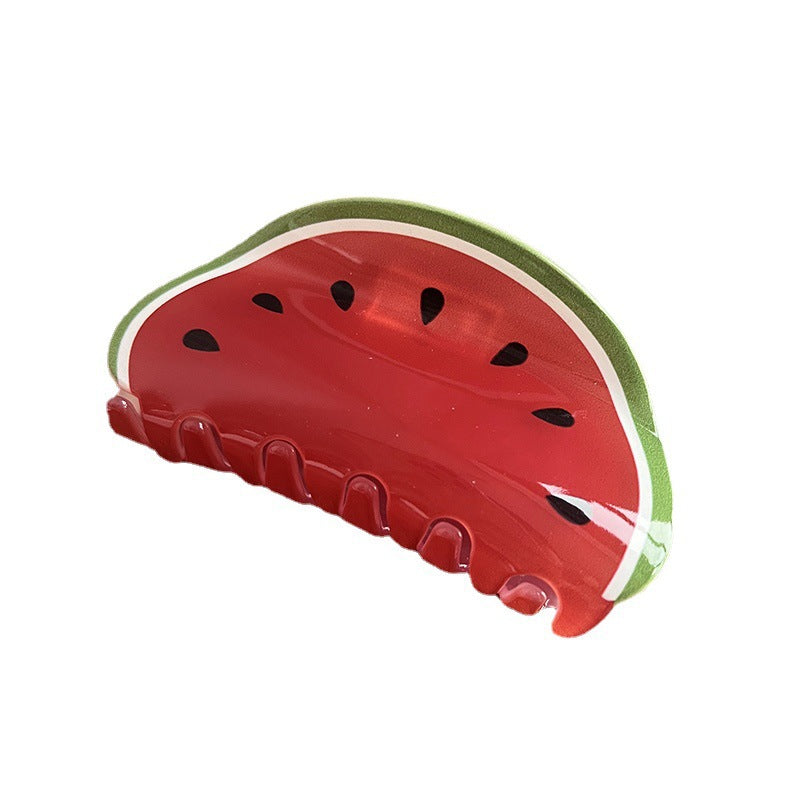 Pinza de pelo acrílica con diseño de frutas para mujer (estilo veraniego)