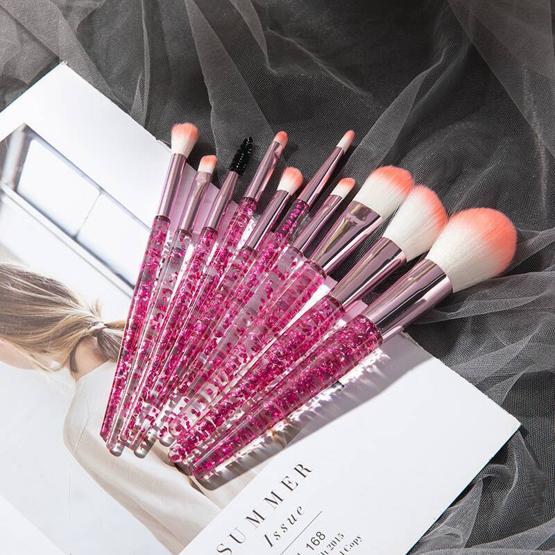 Set de 10 Piezas de Brochas de Maquillaje para Belleza y Difuminado