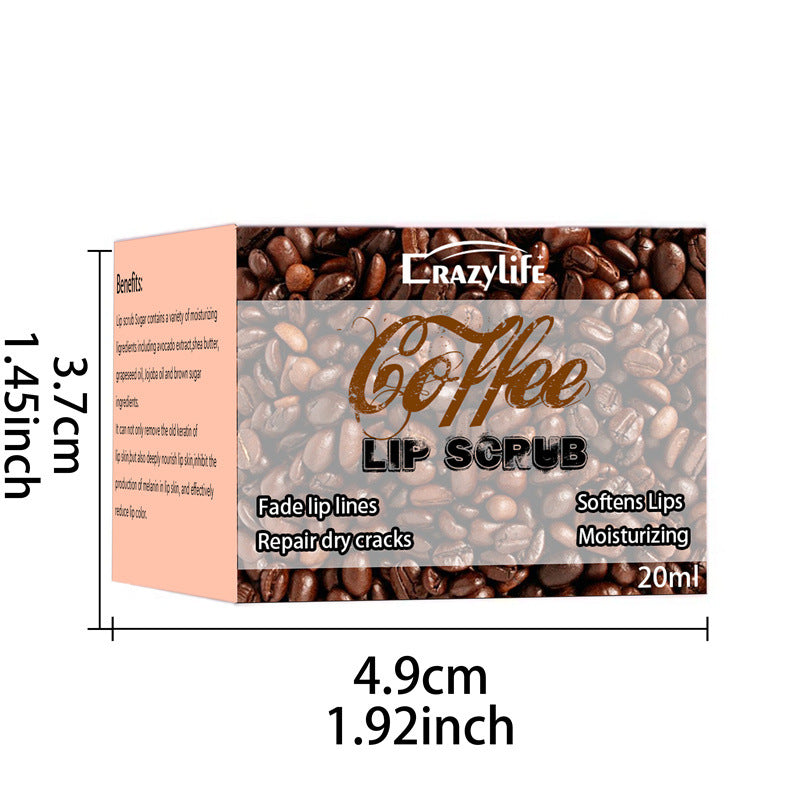 Exfoliante Labial de Café CrazyKiss Coffee – Lip Scrub Hidratante para Labios Secos y Agrietados | Elimina Pieles Muertas | Nutre, Suaviza y Repara | Aroma a Café | 110 g