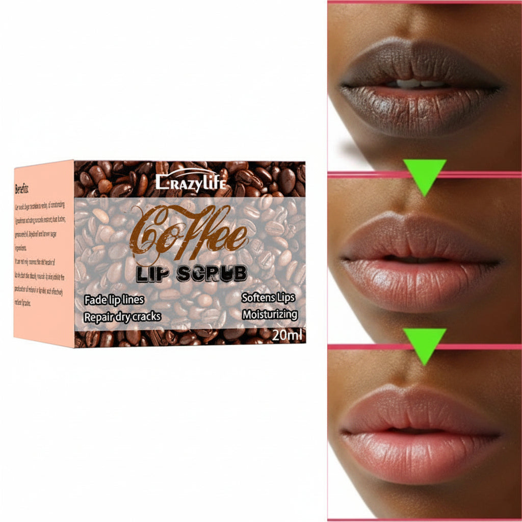 Exfoliante Labial de Café CrazyKiss Coffee – Lip Scrub Hidratante para Labios Secos y Agrietados | Elimina Pieles Muertas | Nutre, Suaviza y Repara | Aroma a Café | 110 g