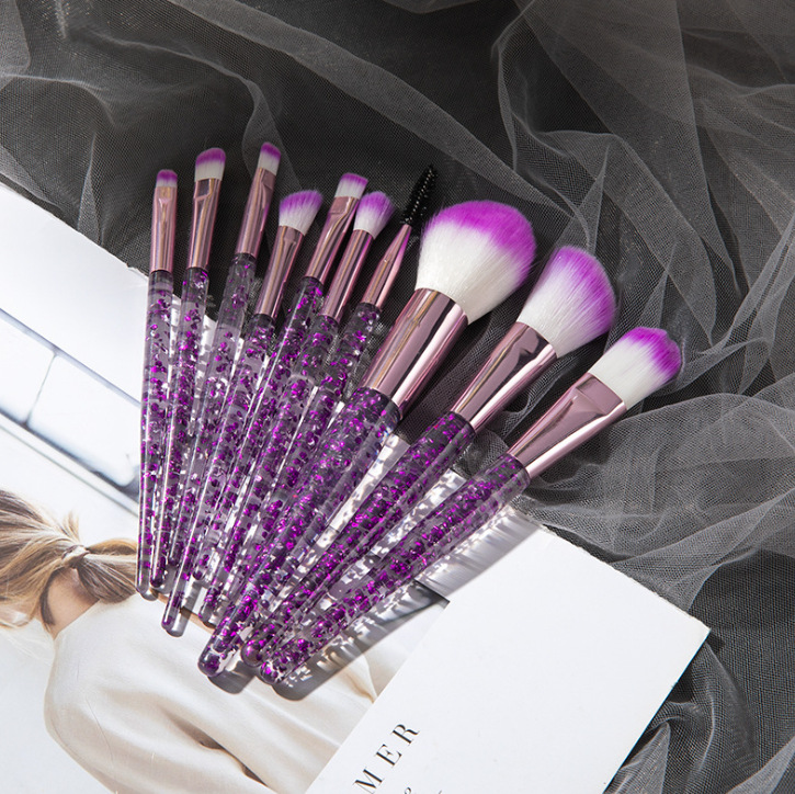 Set de 10 Piezas de Brochas de Maquillaje para Belleza y Difuminado